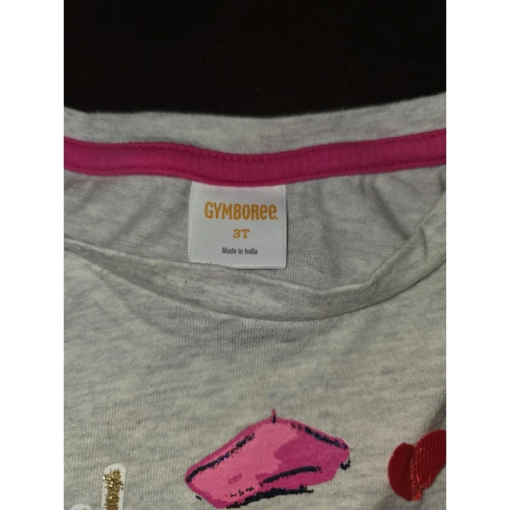 Gymboree Eiffel flowers dog‎ paris top and skirt size 3t